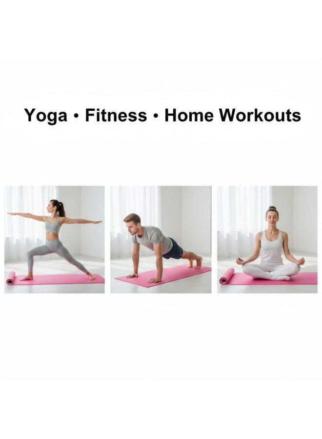 لوكاداه بساط يوغا لصالة الرياضة المنزلية - بساط تمارين مبطن غير قابل للانزلاق وصديق للبيئة مصنوع من مادة TPE مع حزام حمل - مثالي لليوغا والبيلاتس والتدريب البدني، وبساط تمارين وردي لليوغا والتمارين المنزلية - تبطين إضافي لدعم المفاصل (متعدد الألوان) - Image 5